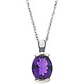 10k White Gold Oval Amethyst Necklace