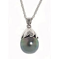 10k Gold Tahitian Pearl Drop Necklace (9-10 mm)