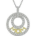 14k Gold 1/3ct Diamond Double Circle Mom Necklace (I-J, I2-I3)