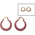 14k Yellow Gold Purple Crystal Reversible Earrings