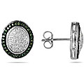 10k Gold 1/3ct TDW Blue and White Diamond Earrings