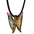 Murano Glass Gold Butterfly Necklace