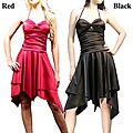 Evanese Women's Satin Hanky Skirt Dress