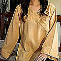 Cotton 'China Paths in Light Brown' Blouse (Thailand)