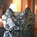 Polyester 'Midnight Magic' Beaded Handbag (India)