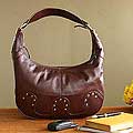 Leather 'Waves' Shoulder Bag (Peru)