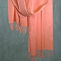 Silk/ Pashmina 'Peaches and Cream' Shawl (India)