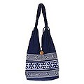 Cotton 'Blue Blossoms' Handbag (Thailand)