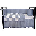 Tadpoles Patchwork Navy Gingham 4-piece Crib Set