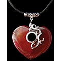Tibetan Silver Red Agate Heart Pendant (China)