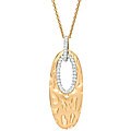 14k Yellow Gold 1/4ct TDW Diamond Oval Necklace