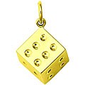 14k Yellow Gold Large Dice Charm