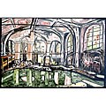 Mosaic 'Borocco Art Roman Bath' 6-tile Ceramic Wall Mural