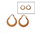 14k Yellow Gold Bronze Crystal Reversible Earrings