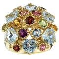 14k Yellow Gold Multi-gemstone Cocktail Ring (Size 7.75)