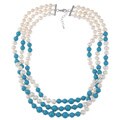 Maddy Emerson FW Pearl and Turquoise Necklace (8-9 mm)
