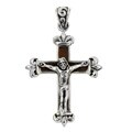 Sterling Silver Wood Inlay Crucifix Pendant