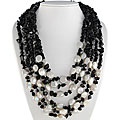 Maddy Emerson White Pearl and Black Onyx Necklace