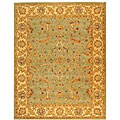 Hand-spun Antiquities Treasure Teal Beige Wool Rug (9'6 x 13'6)
