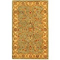 Hand-spun Antiquities Treasure Teal Beige Wool Rug (3' x 5')