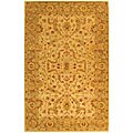 Hand-spun Antiquities Treasure Ivory Brown Wool Rug (5' x 8')
