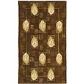 Handmade Foliage Sage Wool Rug (3'9 x 5'9)