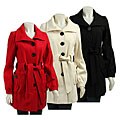 Coffee Shop Women's Balloon Sleeve Belted Coat