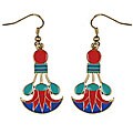 Pewter Cleopatra Lotus Earrings
