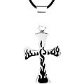 Stainless Steel Flaming Cross Necklace