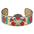 Pewter Cleopatra Lotus Bangle Bracelet