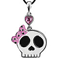 Pewter Pretty Skull Necklace