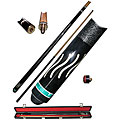 Black Wave 2-piece Pool Cue with 6 Replacement Tips