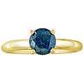 14k Gold 1/2ct TDW Blue Diamond Solitaire Ring (I2-I3)