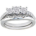 14k White Gold 3/4ct TDW Diamond Bridal Ring Set (G-H, SI2)