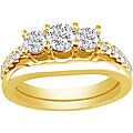 14k Yellow Gold 3/4ct TDW Diamond Bridal Ring Set (G-H, SI2)