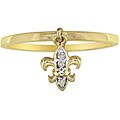 10k Yellow Gold Fleur de Lis Charm Fashion Ring