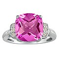10k White Gold Pink Topaz and 1/10ct TDW Diamond Ring (IJ, I2)