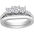 14k White Gold 1ct TDW Round Brilliant Bridal Set (G-H, S12)