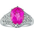 10k Gold 1/4ct TDW Diamond and Pink Topaz Ring (H-I, I2)