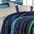 Blue Tie-dye Queen-size Bedding Ensemble