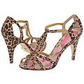 Betsey Johnson Carline Leopard Satin/Stones