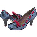 Irregular Choice IN And Out Blue Metallic Printed Leather/ Fuschia Grosgrain