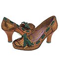 Irregular Choice IN And Out Orange Metallic Printed Leather/ Green Grosgrain