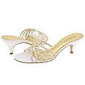 BCBGirls Danna White/Platino Woven Leather
