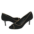 BRUNOMAGLI Geisel Black Suede/Beige Trim