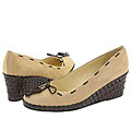 BRUNOMAGLI Putman Natural Suede/Dark Brown Wedge