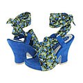 Irregular Choice Envelope 3137-4B Mid Blue Suede/ Floral