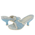 Irregular Choice All The Frills 3074-3 A Pale Blue Leather / Cream Lace