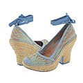 Irregular Choice Lace Curtain 3057-5A Peach/Mint/Blue
