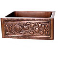 Floral Apron Antique-finish 25-inch Kitchen Sink